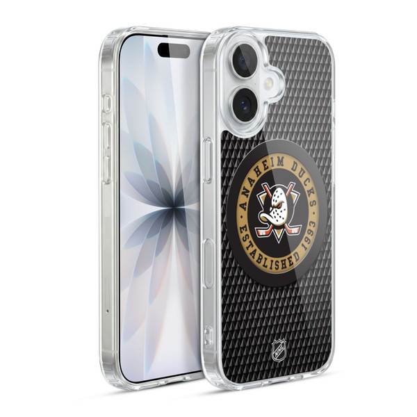 NHL Anaheim Ducks Puck Texture Soft Gel Case for Apple iPhone 17
