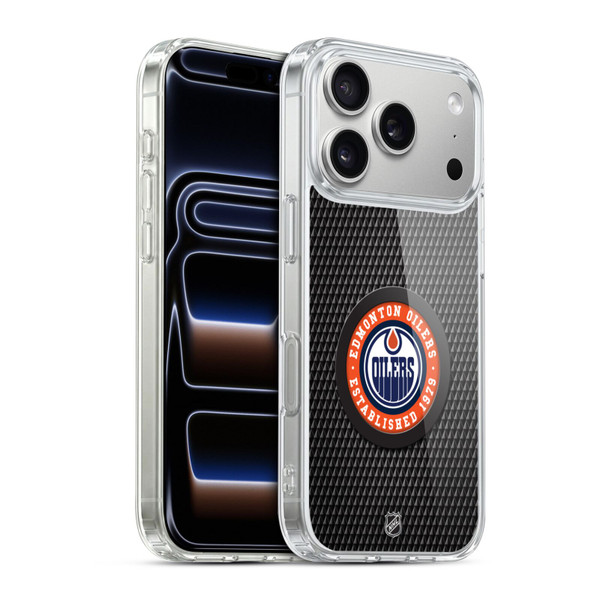NHL Edmonton Oilers Puck Texture Soft Gel Case for Apple iPhone 17 Pro