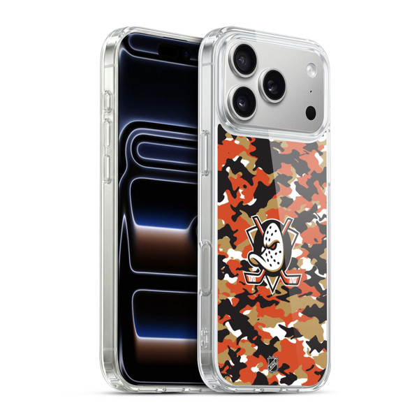 NHL Anaheim Ducks Camouflage Soft Gel Case for Apple iPhone 17 Pro Max