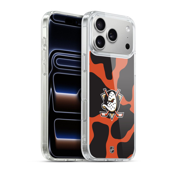 NHL Anaheim Ducks Cow Pattern Soft Gel Case for Apple iPhone 17 Pro Max