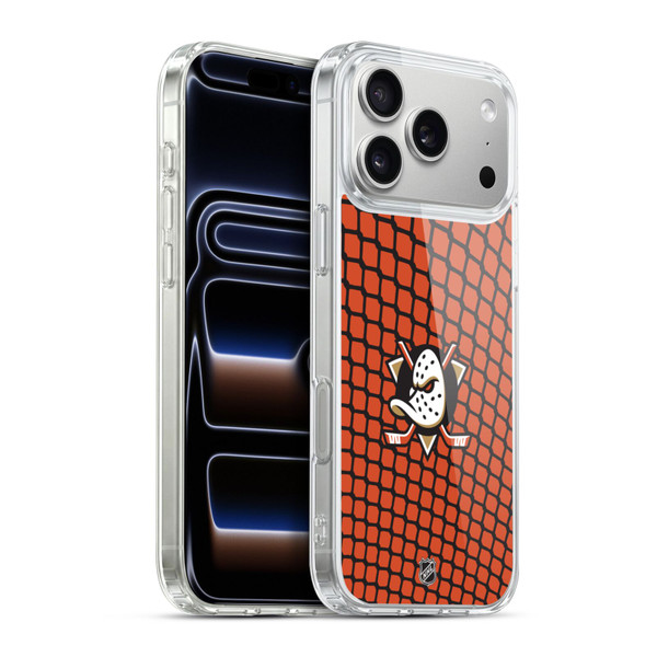 NHL Anaheim Ducks Net Pattern Soft Gel Case for Apple iPhone 17 Pro Max