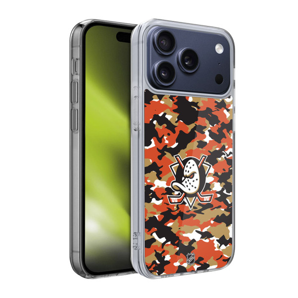 NHL Anaheim Ducks Camouflage Soft Gel Case for Apple iPhone 17 Pro