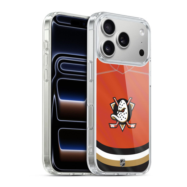NHL Anaheim Ducks Jersey Soft Gel Case for Apple iPhone 17 Pro