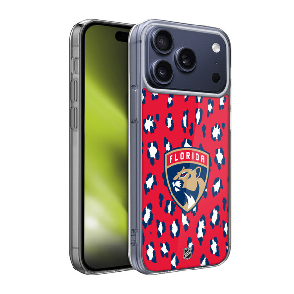 NHL Florida Panthers Leopard Pattern Soft Gel Case for Apple iPhone 17 Pro Max