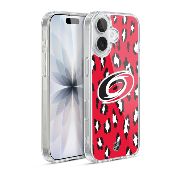 NHL Carolina Hurricanes Leopard Pattern Soft Gel Case for Apple iPhone 17