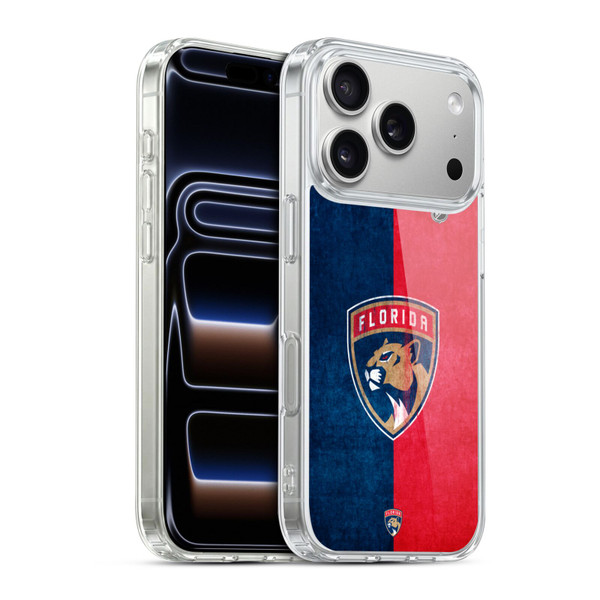 NHL Florida Panthers Half Distressed Soft Gel Case for Apple iPhone 17 Pro