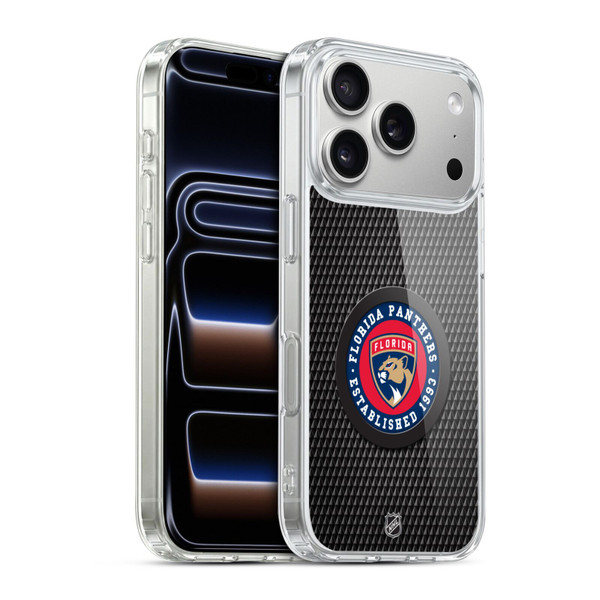 NHL Florida Panthers Puck Texture Soft Gel Case for Apple iPhone 17 Pro