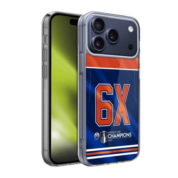 NHL 2024 Stanley Cup Champions Edmonton Oilers Jersey Soft Gel Case for Apple iPhone 17 Pro Max