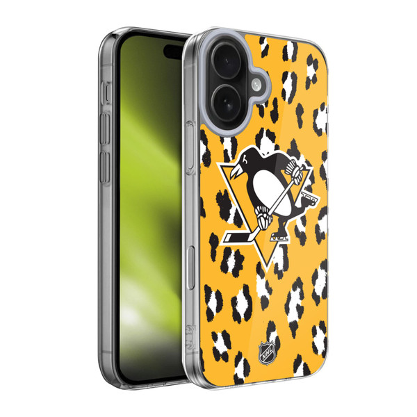 NHL Pittsburgh Penguins Leopard Pattern Soft Gel Case for Apple iPhone 17