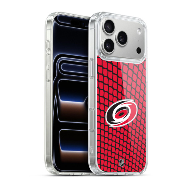 NHL Carolina Hurricanes Net Pattern Soft Gel Case for Apple iPhone 17 Pro Max