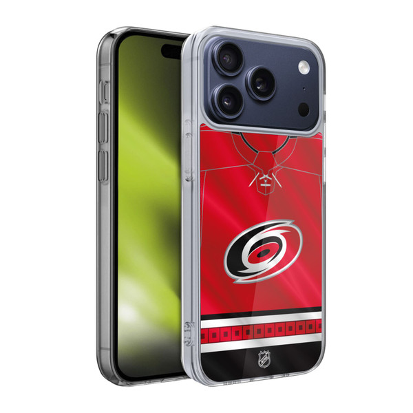NHL Carolina Hurricanes Jersey Soft Gel Case for Apple iPhone 17 Pro