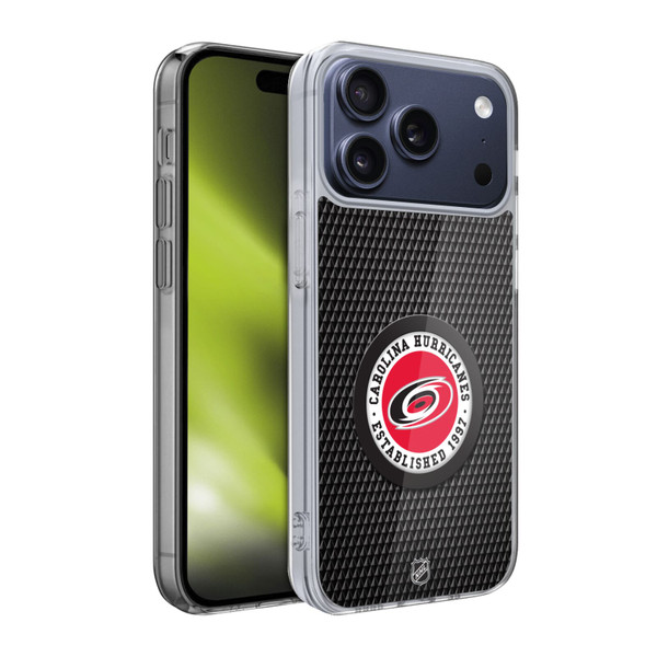 NHL Carolina Hurricanes Puck Texture Soft Gel Case for Apple iPhone 17 Pro