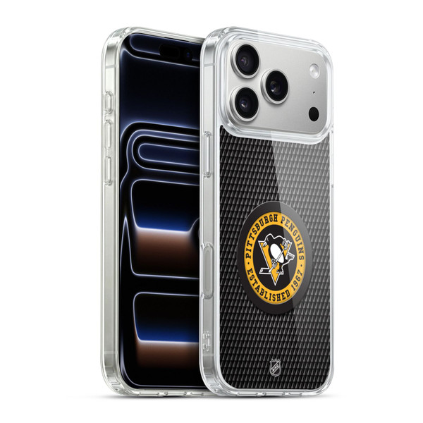 NHL Pittsburgh Penguins Puck Texture Soft Gel Case for Apple iPhone 17 Pro Max