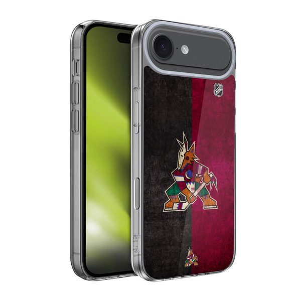 NHL Arizona Coyotes Half Distressed Soft Gel Case for Apple iPhone 17 Air