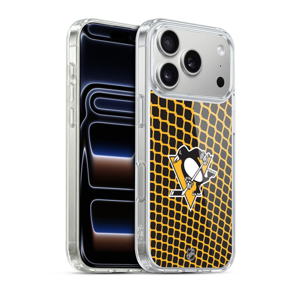 NHL Pittsburgh Penguins Net Pattern Soft Gel Case for Apple iPhone 17 Pro