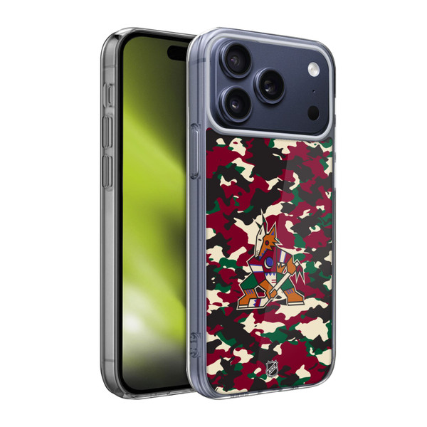 NHL Arizona Coyotes Camouflage Soft Gel Case for Apple iPhone 17 Pro Max