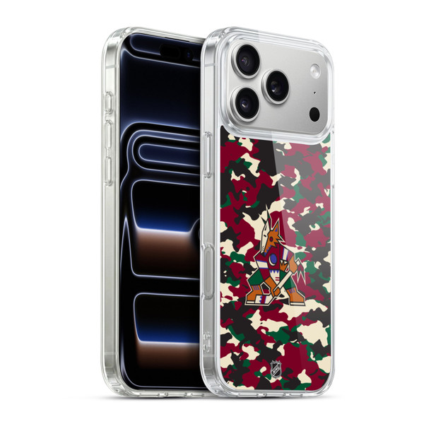 NHL Arizona Coyotes Camouflage Soft Gel Case for Apple iPhone 17 Pro Max
