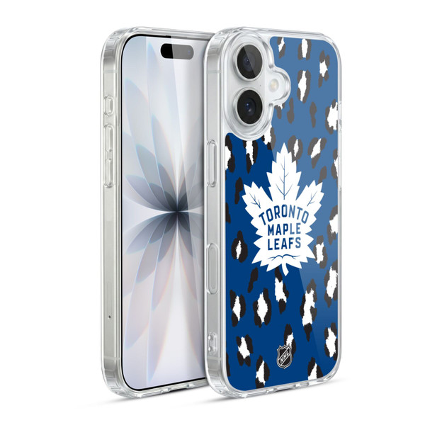 NHL Toronto Maple Leafs Leopard Pattern Soft Gel Case for Apple iPhone 17