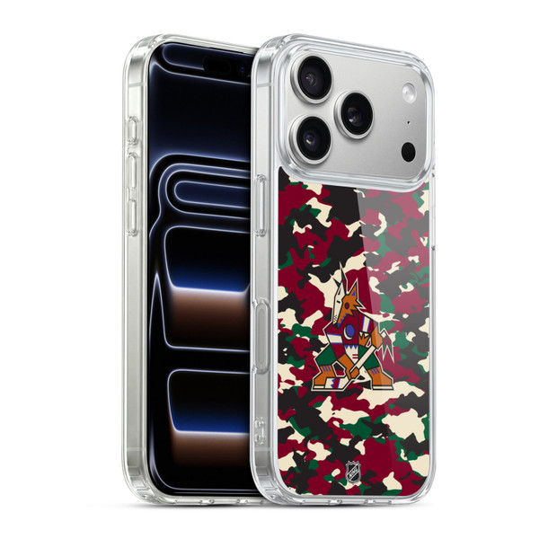 NHL Arizona Coyotes Camouflage Soft Gel Case for Apple iPhone 17 Pro