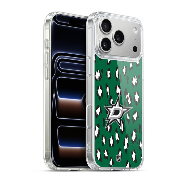 NHL Dallas Stars Leopard Pattern Soft Gel Case for Apple iPhone 17 Pro Max