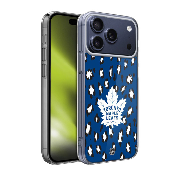 NHL Toronto Maple Leafs Leopard Pattern Soft Gel Case for Apple iPhone 17 Pro Max