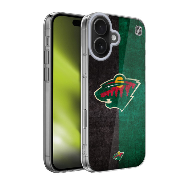 NHL Minnesota Wild Half Distressed Soft Gel Case for Apple iPhone 17