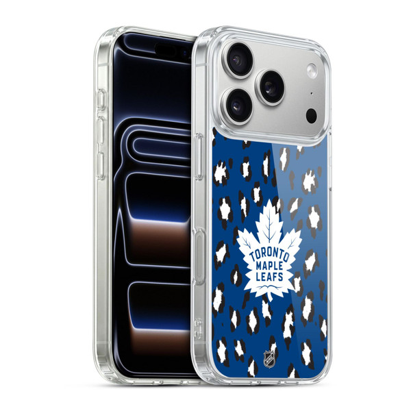 NHL Toronto Maple Leafs Leopard Pattern Soft Gel Case for Apple iPhone 17 Pro