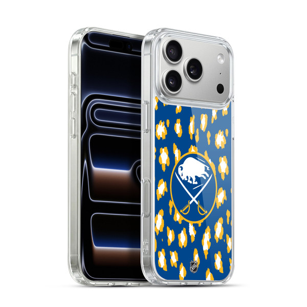 NHL Buffalo Sabres Leopard Pattern Soft Gel Case for Apple iPhone 17 Pro Max