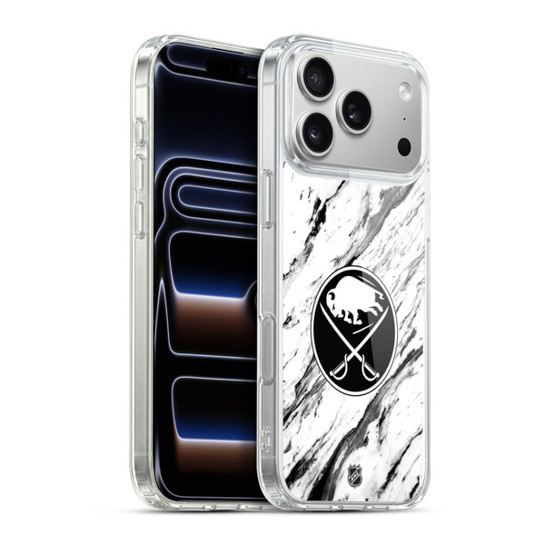 NHL Buffalo Sabres Marble Soft Gel Case for Apple iPhone 17 Pro Max