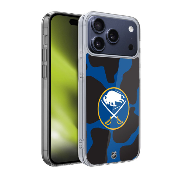 NHL Buffalo Sabres Cow Pattern Soft Gel Case for Apple iPhone 17 Pro