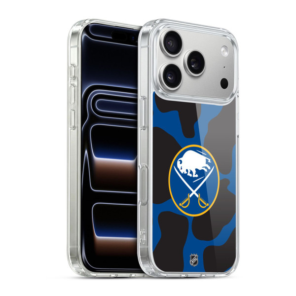 NHL Buffalo Sabres Cow Pattern Soft Gel Case for Apple iPhone 17 Pro