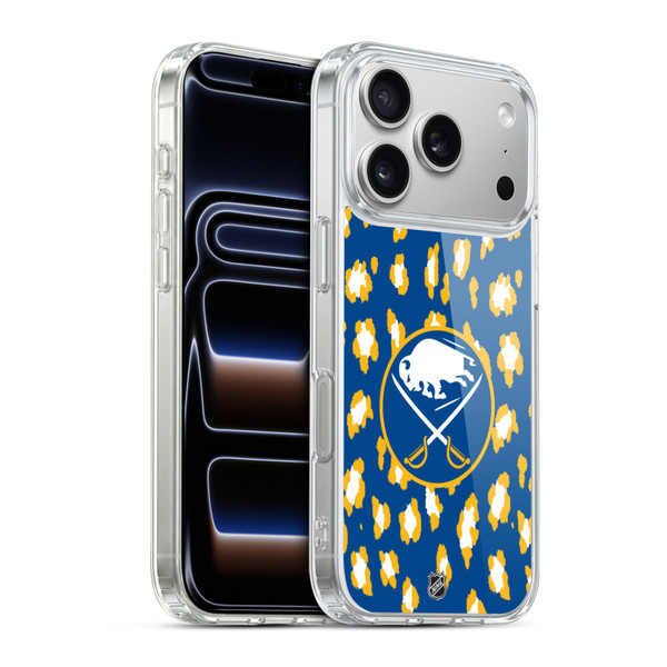 NHL Buffalo Sabres Leopard Pattern Soft Gel Case for Apple iPhone 17 Pro