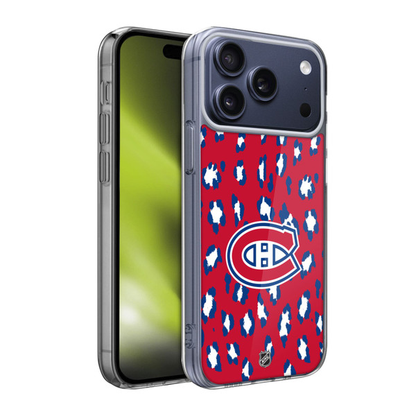 NHL Montreal Canadiens Leopard Pattern Soft Gel Case for Apple iPhone 17 Pro Max