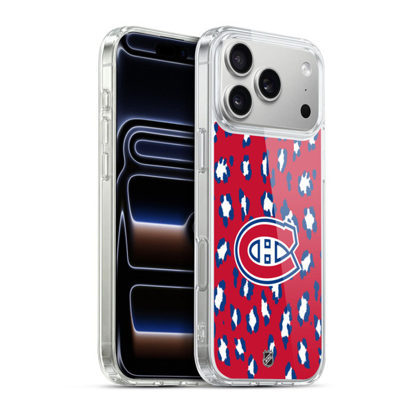 NHL Montreal Canadiens Leopard Pattern Soft Gel Case for Apple iPhone 17 Pro Max