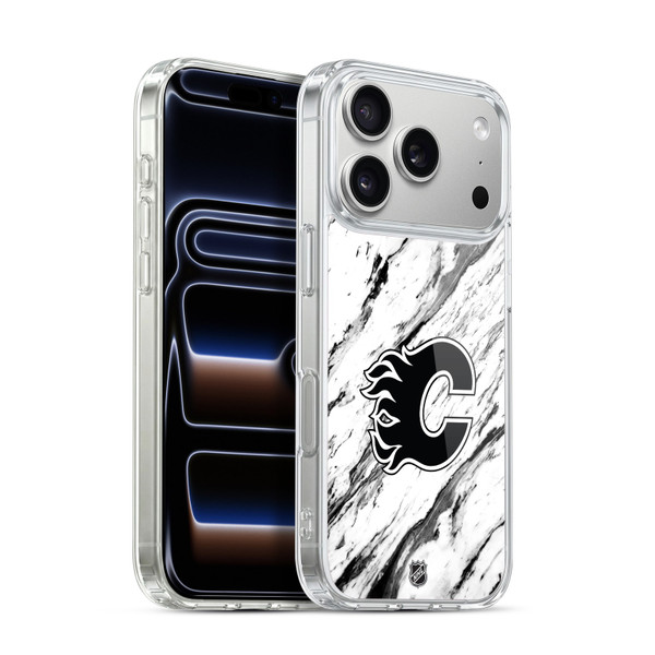 NHL Calgary Flames Marble Soft Gel Case for Apple iPhone 17 Pro