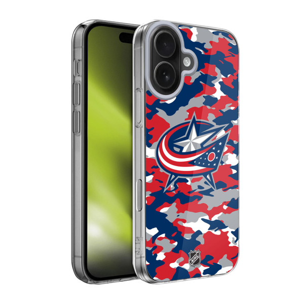 NHL Columbus Blue Jackets Camouflage Soft Gel Case for Apple iPhone 17