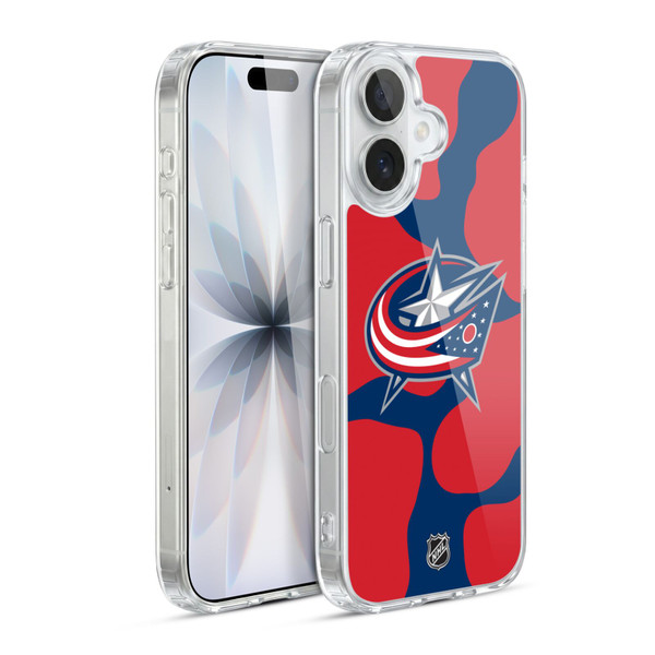 NHL Columbus Blue Jackets Cow Pattern Soft Gel Case for Apple iPhone 17