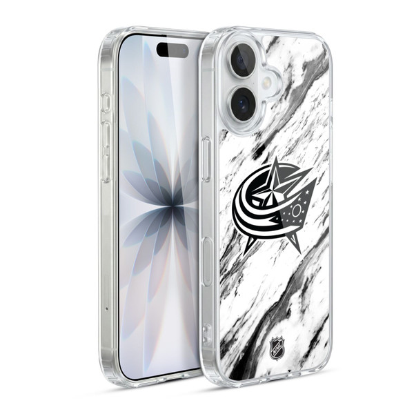 NHL Columbus Blue Jackets Marble Soft Gel Case for Apple iPhone 17