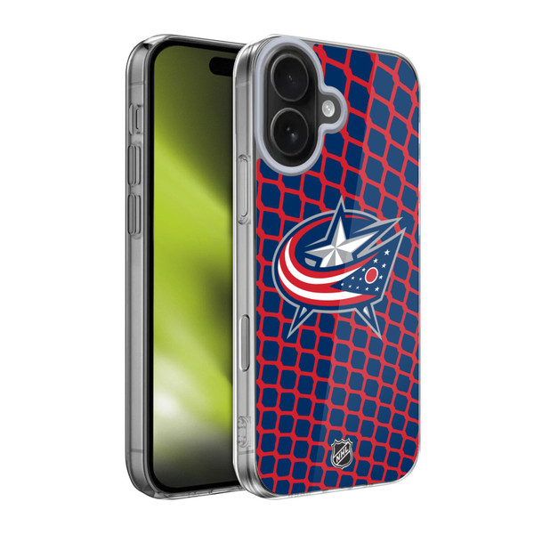 NHL Columbus Blue Jackets Net Pattern Soft Gel Case for Apple iPhone 17