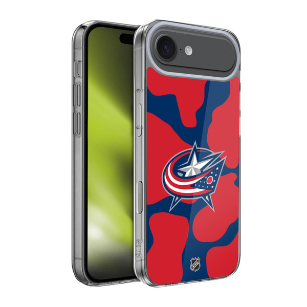 NHL Columbus Blue Jackets Cow Pattern Soft Gel Case for Apple iPhone 17 Air