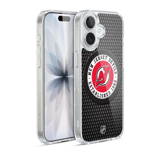 NHL New Jersey Devils Puck Texture Soft Gel Case for Apple iPhone 17