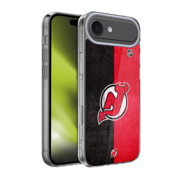 NHL New Jersey Devils Half Distressed Soft Gel Case for Apple iPhone 17 Air