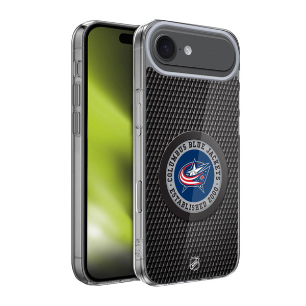NHL Columbus Blue Jackets Puck Texture Soft Gel Case for Apple iPhone 17 Air