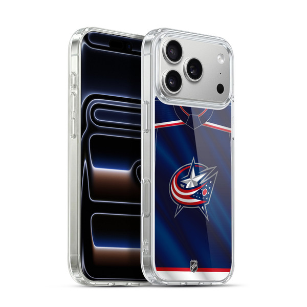 NHL Columbus Blue Jackets Jersey Soft Gel Case for Apple iPhone 17 Pro Max