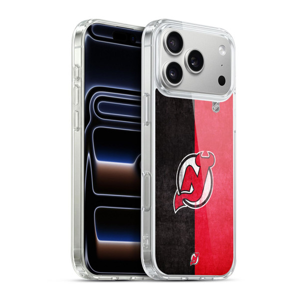 NHL New Jersey Devils Half Distressed Soft Gel Case for Apple iPhone 17 Pro Max