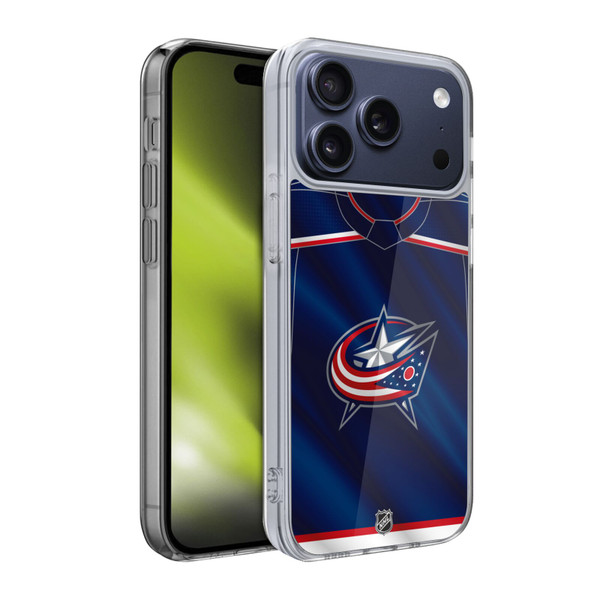 NHL Columbus Blue Jackets Jersey Soft Gel Case for Apple iPhone 17 Pro