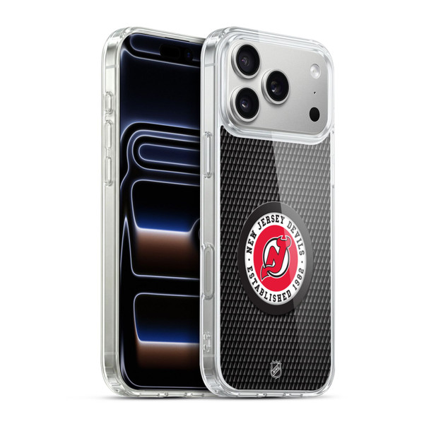 NHL New Jersey Devils Puck Texture Soft Gel Case for Apple iPhone 17 Pro Max
