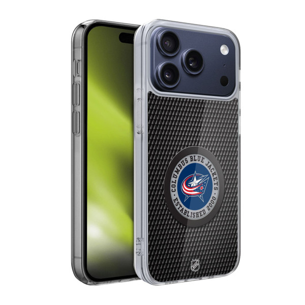 NHL Columbus Blue Jackets Puck Texture Soft Gel Case for Apple iPhone 17 Pro