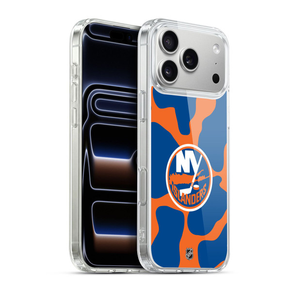 NHL New York Islanders Cow Pattern Soft Gel Case for Apple iPhone 17 Pro Max