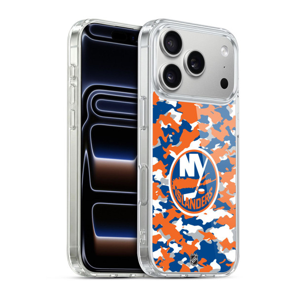NHL New York Islanders Camouflage Soft Gel Case for Apple iPhone 17 Pro